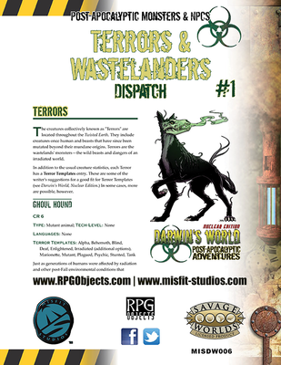 Darwin's World, Nuclear Edition Terrors & Wastelanders Dispatch #1