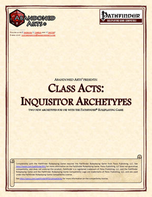 Class Acts: Inquisitor Archetypes